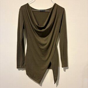 VENUS Asymmetrical Green Tunic Top - Women's XS